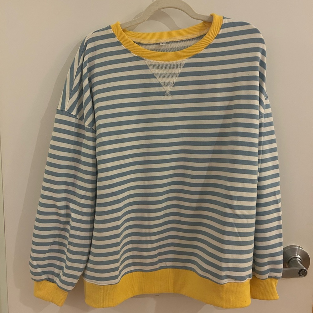 Striped Blue and Yellow Men's Sweater